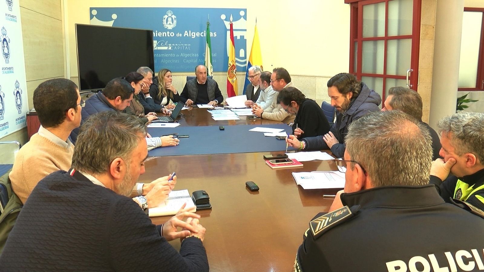 Imagen de la reunión. Constituido el nuevo Comité Municipal de Seguridad de la Información. Crean un comité para garantizar una adecuada protección de datos en el Ayuntamiento de Algeciras