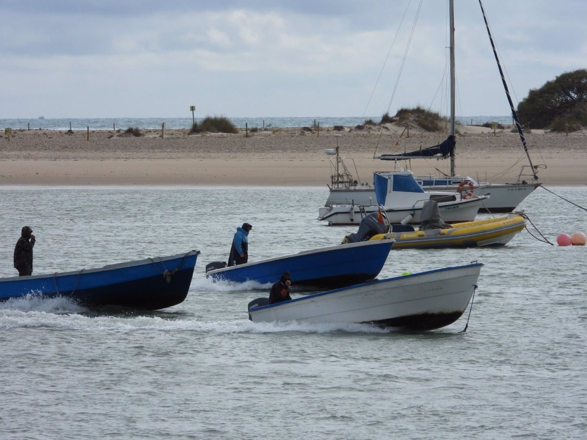 Petaqueros en embarcaciones pequeñas en las costas de la provincia de Cádiz. - JUCIL