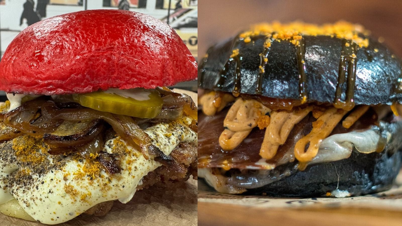 Las dos hamburguesas que se presentan al concurso. 'The Afrikana Best' (izq) y 'Galáctica' (dcha).