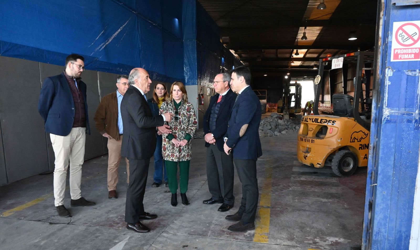 Visita a las obras de la ITV de Algeciras. La ITV de Algeciras contará con cinco líneas de inspección para vehículos ligeros tras su reforma 