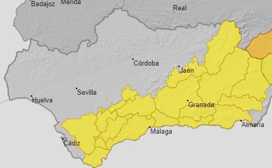 Ampliado esta tarde el aviso amarillo por lluvias y tormentas al Campo de Gibraltar.