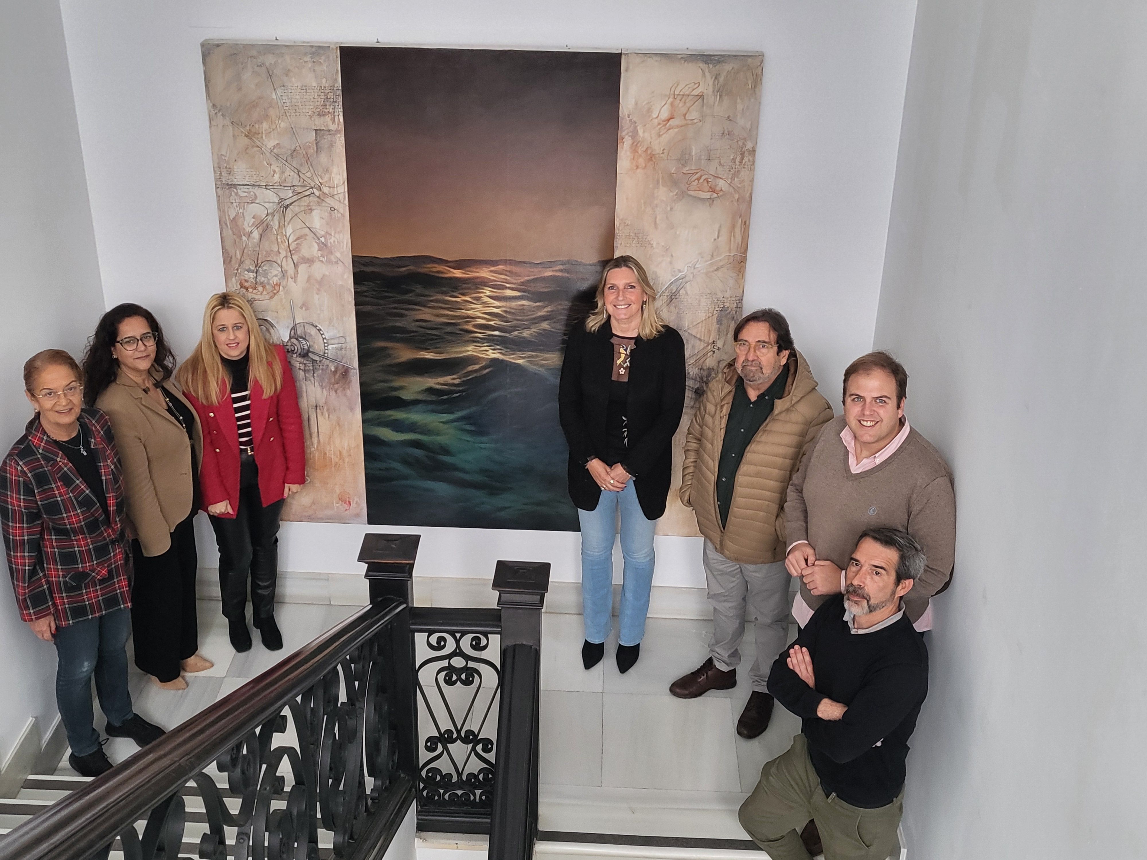 José Barroso dona una obra de su serie 'Máquinas de volar' a la Mancomunidad.