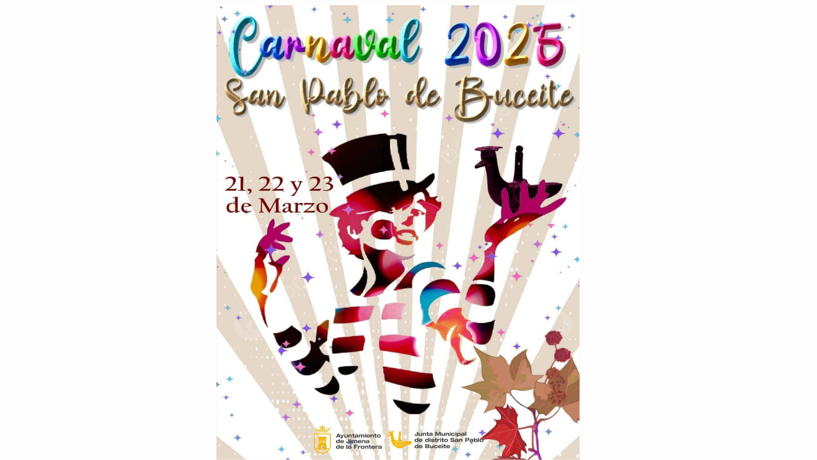 Esta es la programación del Carnaval de San Pablo de Buceite. Foto del cartel realizado por Ildefonso Rubio Sánchez.