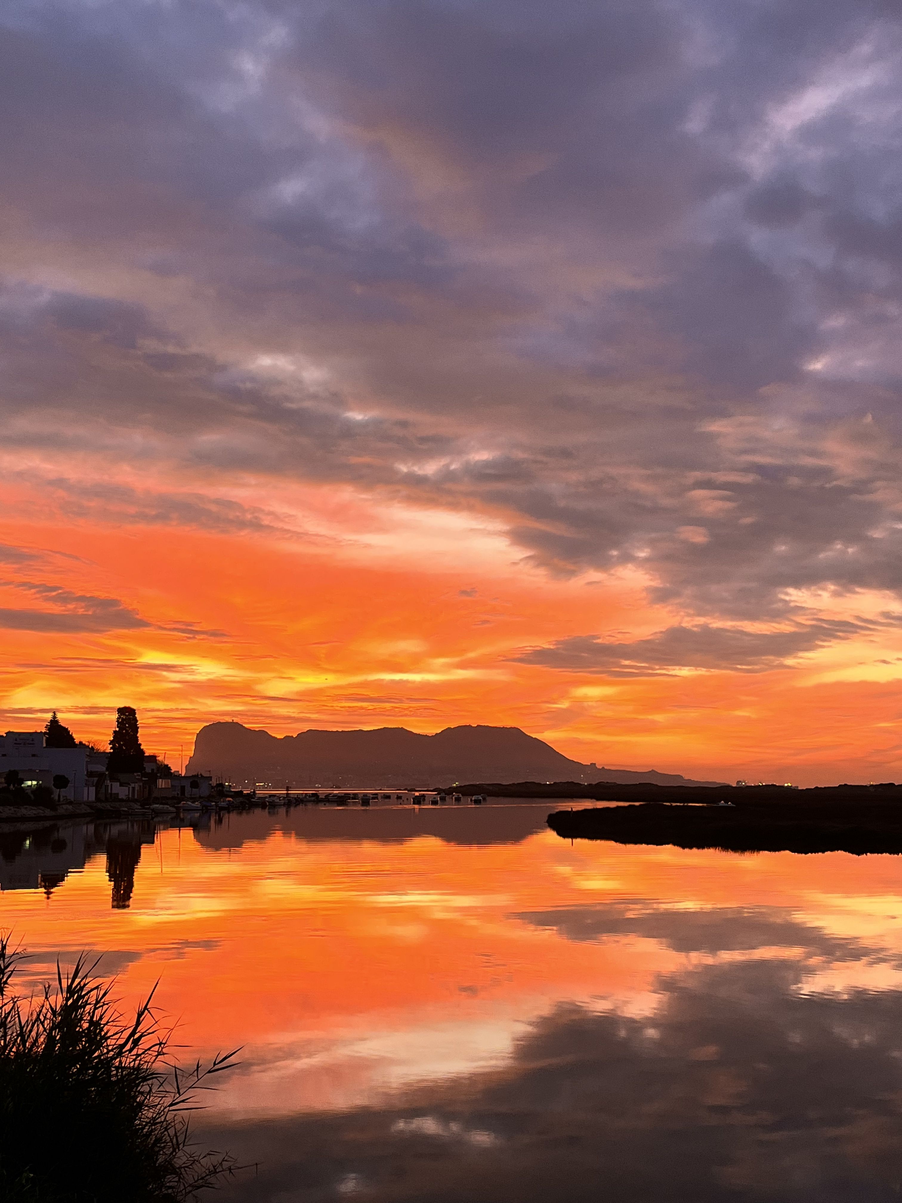 Rojo amanecer en el río Palmones. Foto: F.M. 