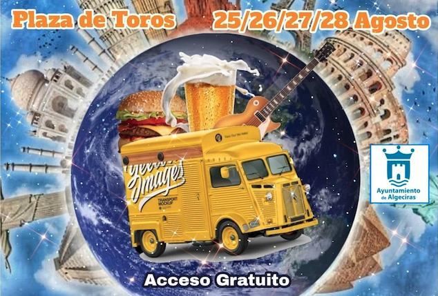 Cartel anunciador del campeonato mundial foodtrucks en Algeciras.
