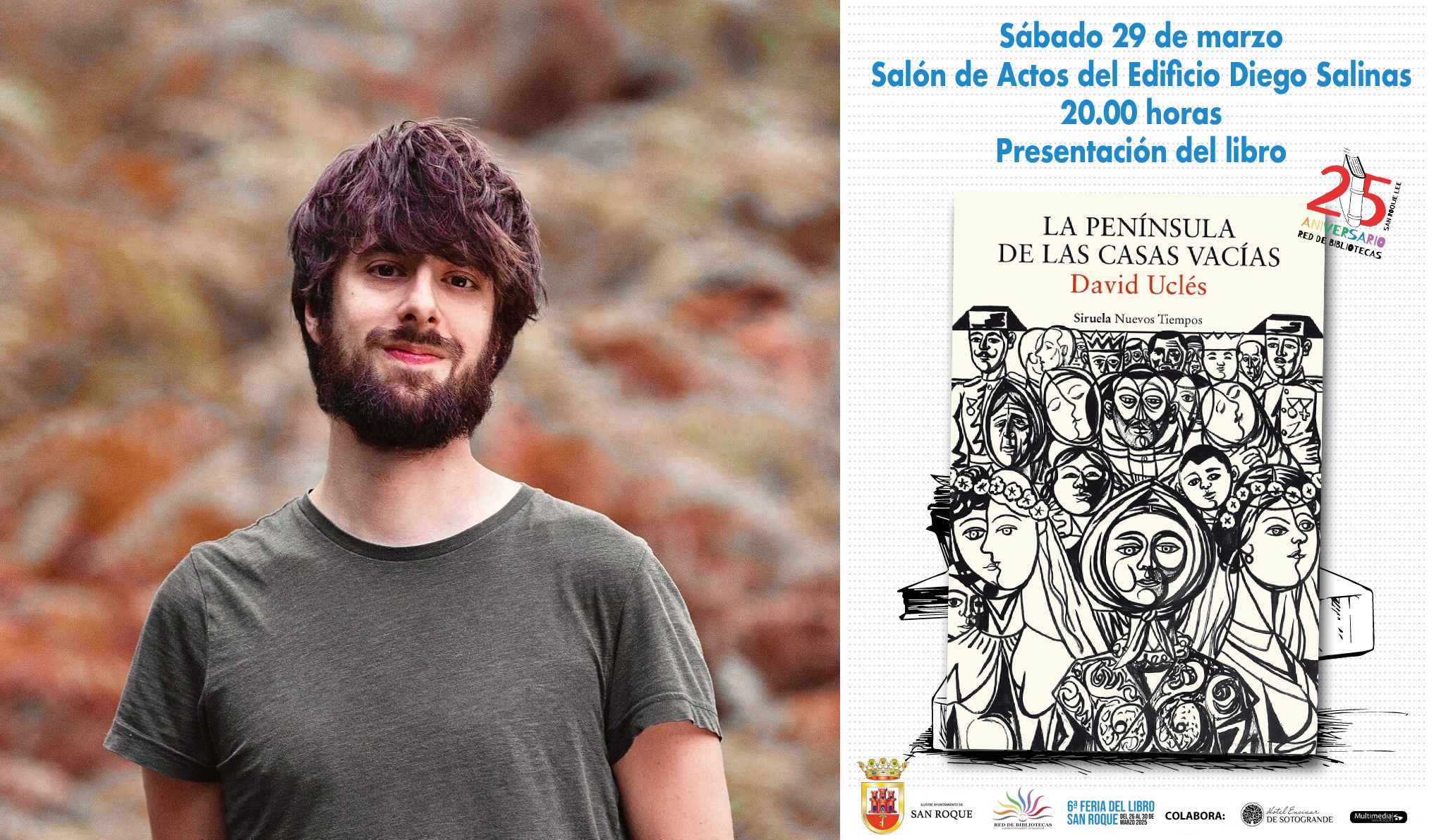 David Uclés presentará en San Roque 'La península de las casas vacías', el fenómeno editorial de 2024