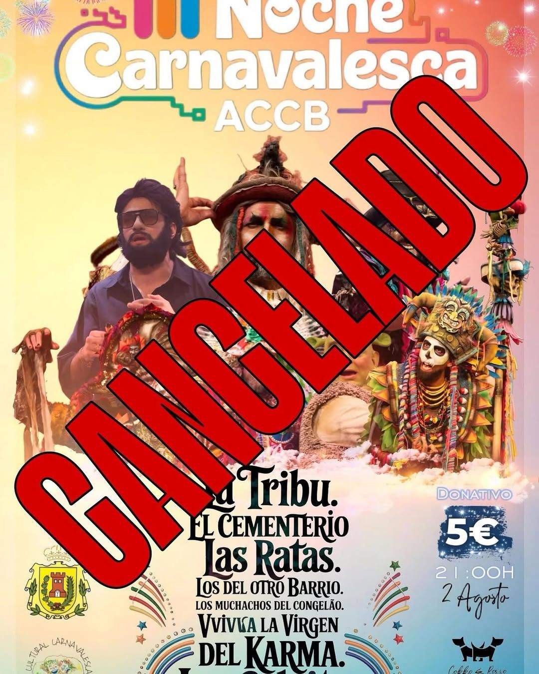 Cancelada la Noche Carnavalesca de Los Barrios prevista para el 2 de agosto.