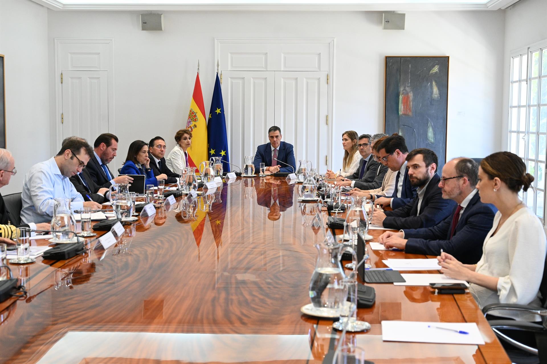 El presidente del Gobierno, Pedro Sánchez, presidiendo la reunión del Consejo de Seguridad Nacional por el apagón - SEC.
