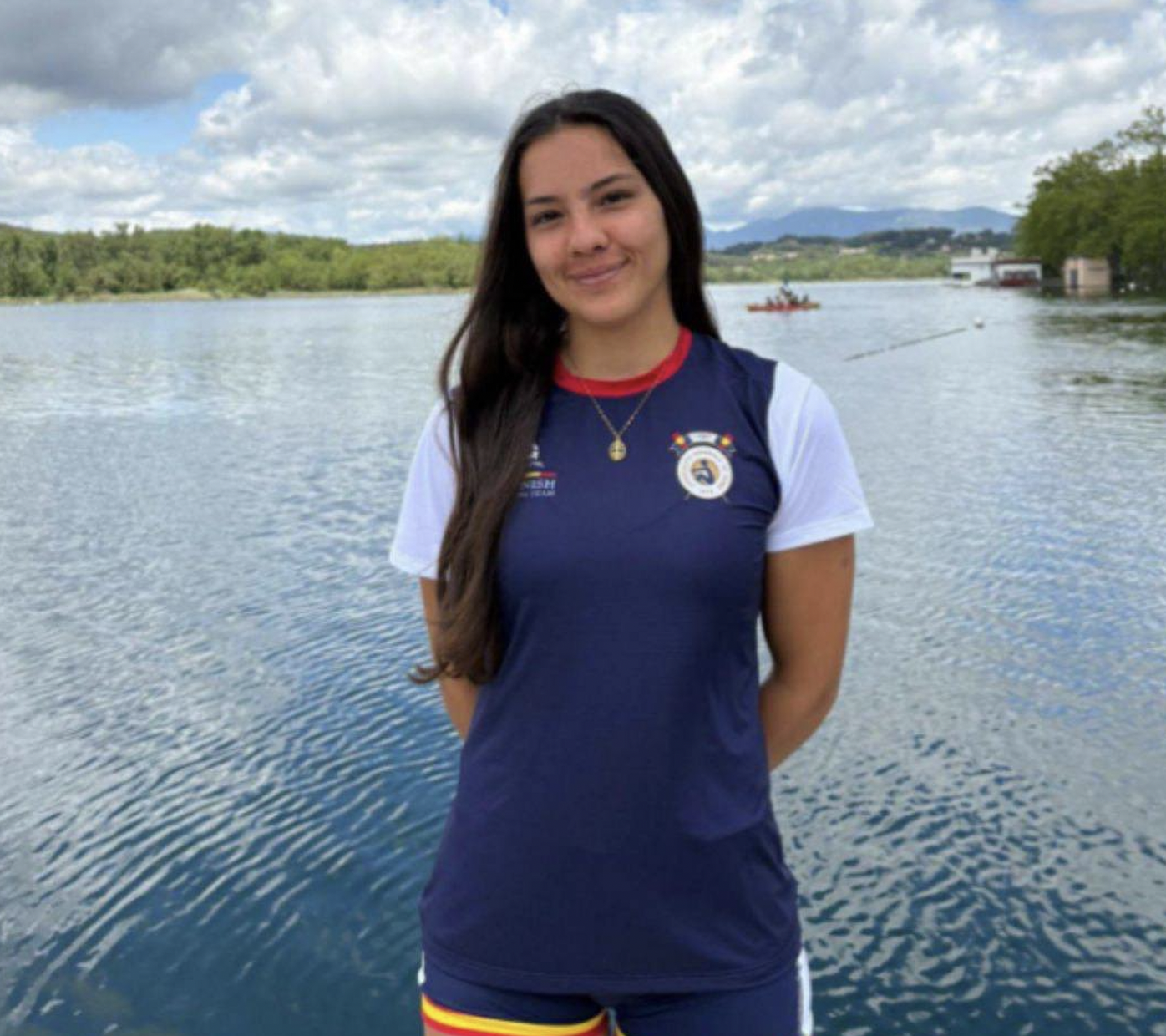 La linense Esther Fuerte, subcampeona de Europa de remo.