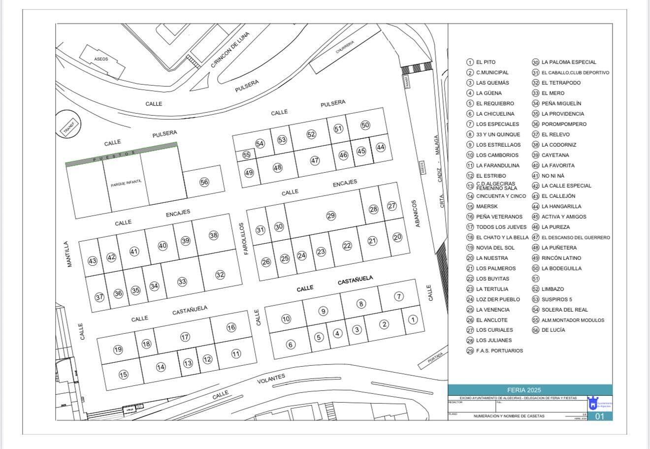 Estas son las 54 casetas que estarán en la Feria Real de Algeciras 2025.
