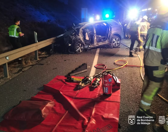 Cuatro muertos en un accidente en la A7 en Torremolinos tras una persecución policial por un robo.