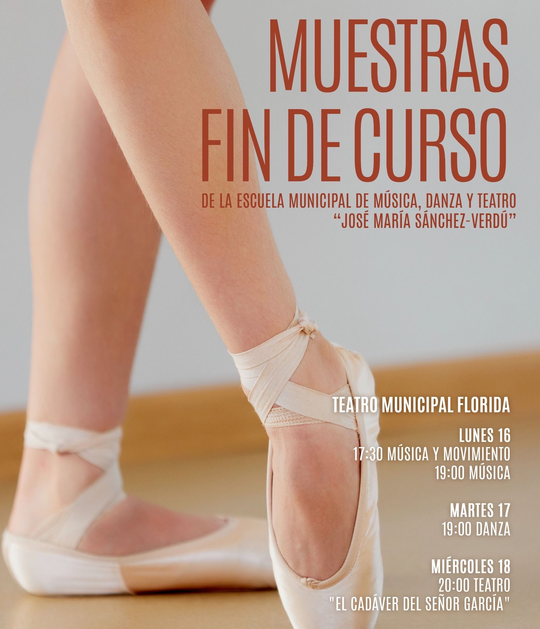 La Escuela Sánchez-Verdú presenta sus muestras de fin de curso del 16 al 19 de junio.