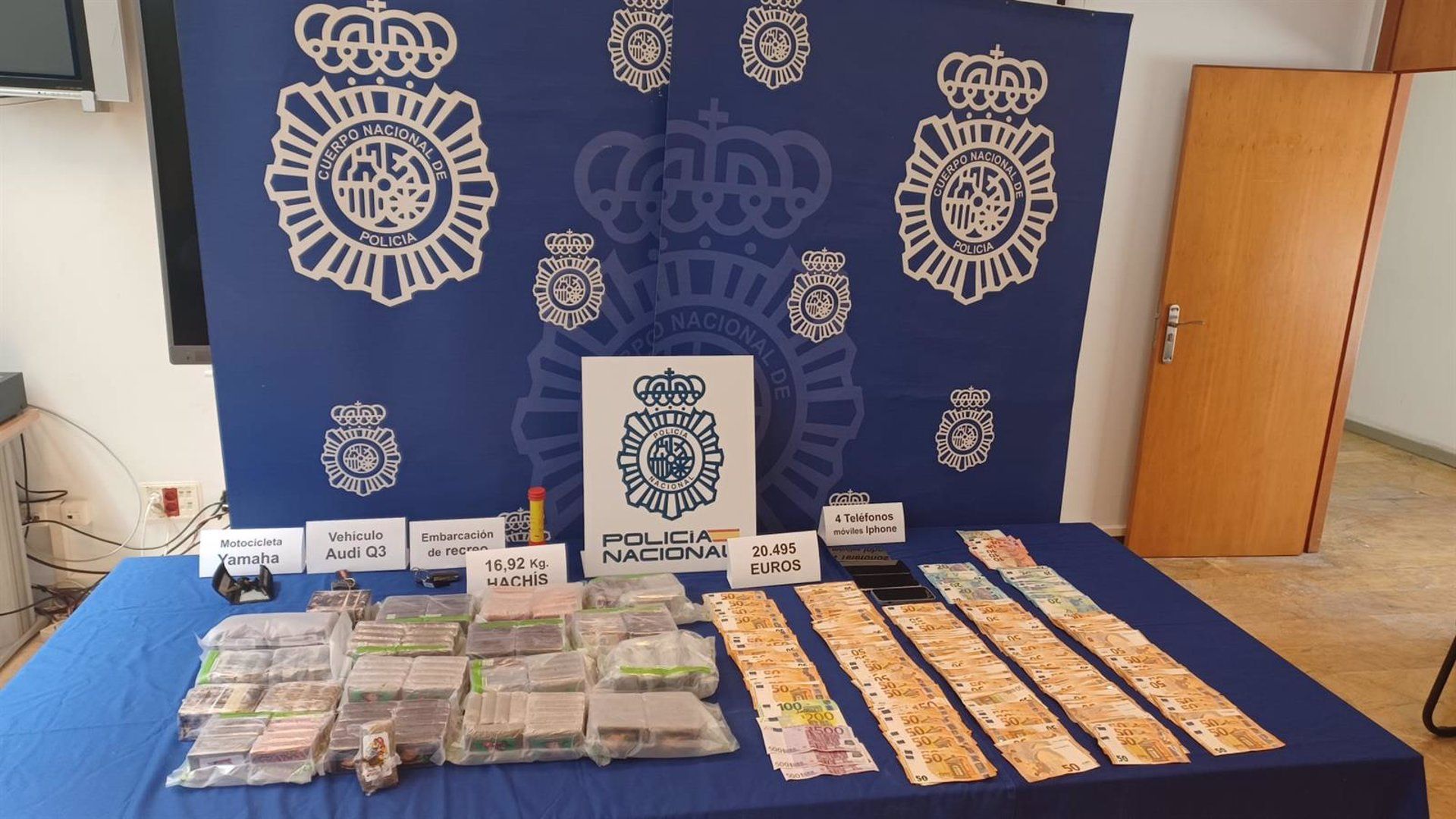Dinero y droga intervenido al desarticular una red criminal que operaba en el Estrecho. - POLICÍA NACIONAL