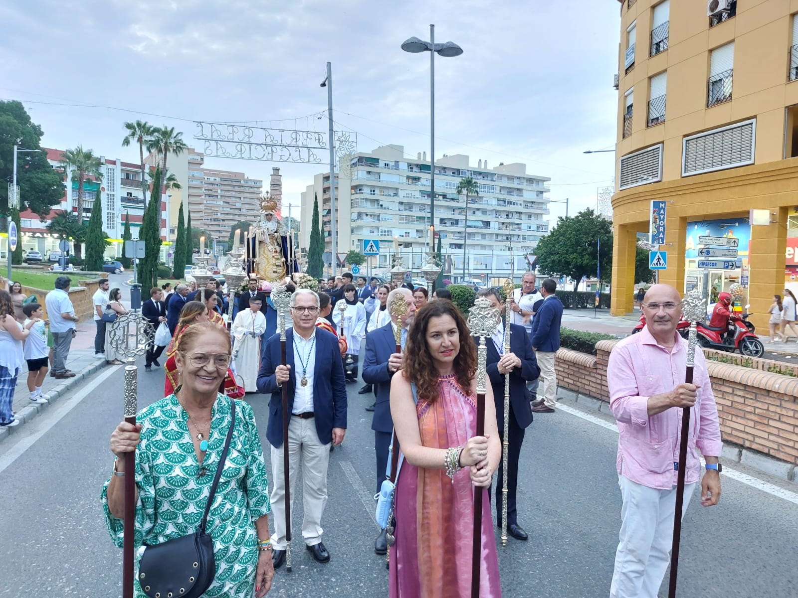 La Virgen de la Estrella, ya en Las Palomas ante los festejos taurinos por la Feria Real.