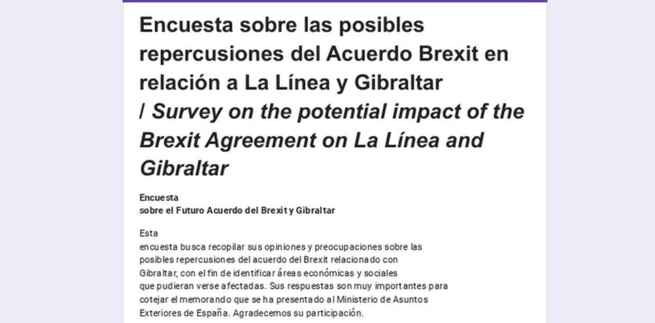 La Línea publica su memorándum de medidas tras el acuerdo sobre Gibraltar para incorporar ideas de la ciudadanía. 