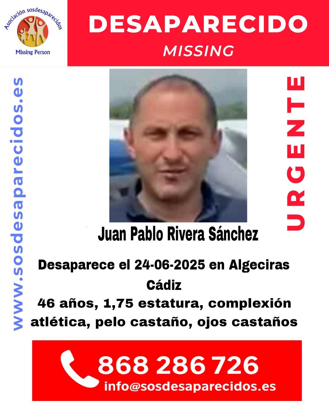 Desaparecido un hombre de 46 años en Algeciras desde el pasado jueves.