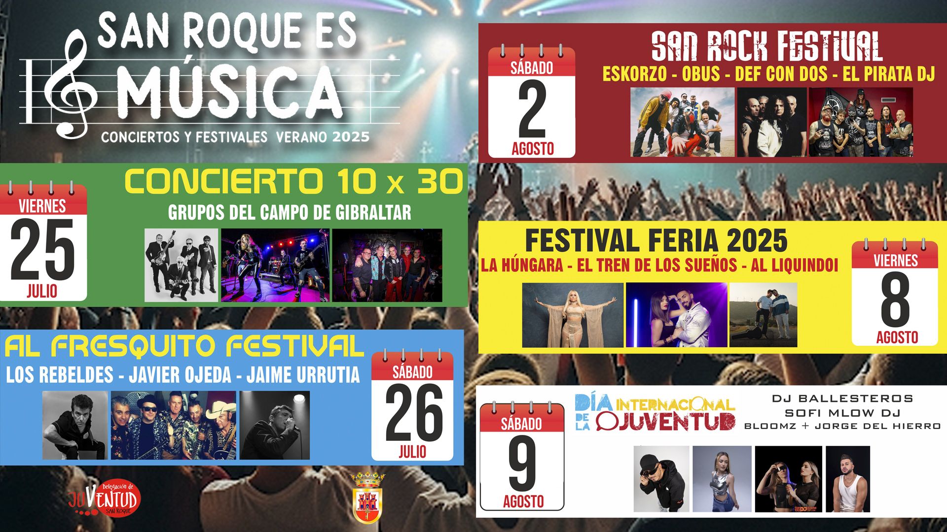 Esta es la programación musical de San Roque para este verano.
