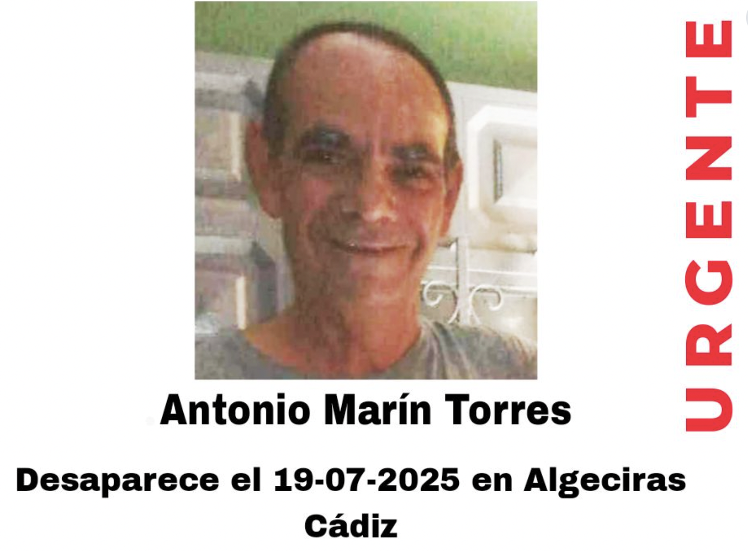 Encuentran en Algeciras a Antonio Marín Torres, desaparecido desde el 19 de julio
