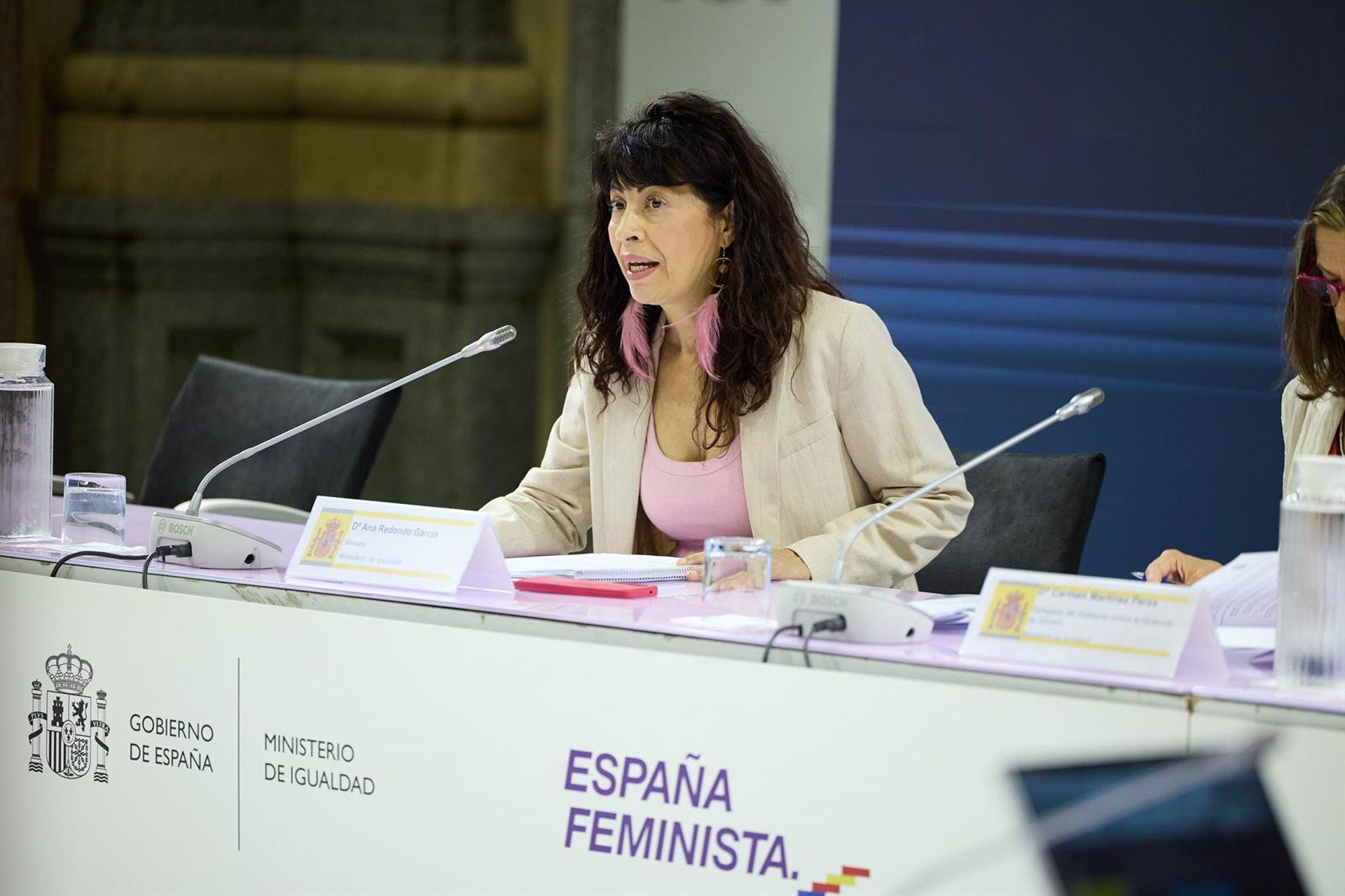 El Gobierno transfiere cerca de 700.000 euros a los municipios de Cádiz para combatir la violencia de género. Foto: la ministra de Igualdad, Ana Redondo. - Jesús Hellín - Europa Press.