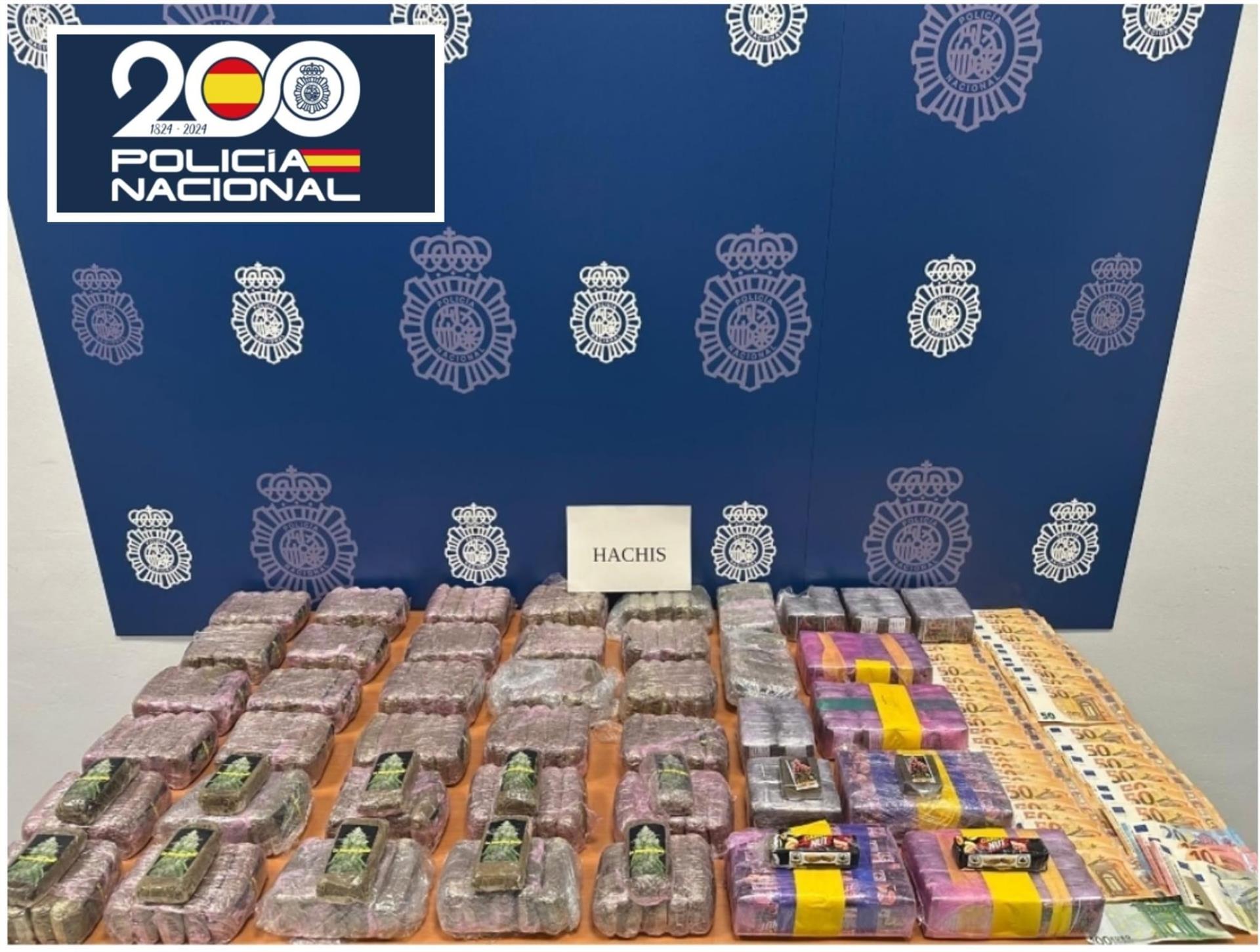 Hachís intervenido - CNP. Tres detenidos acusados de transportar droga desde Algeciras para distribuirla en Jaén