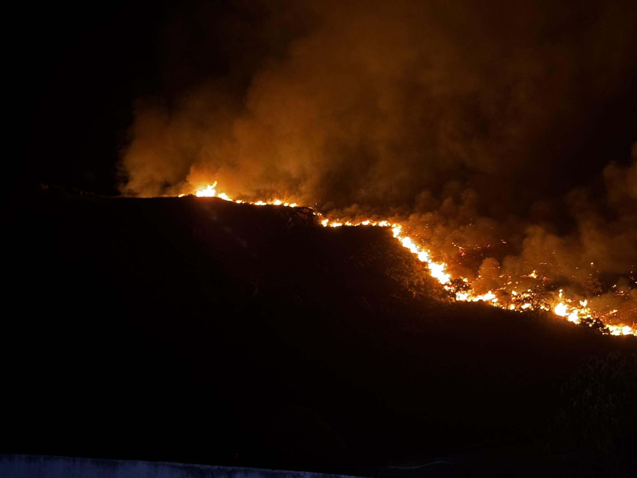 Unos 150 profesionales combatirán toda la noche el incendio de Tarifa que deja a más de 2.000 evacuados