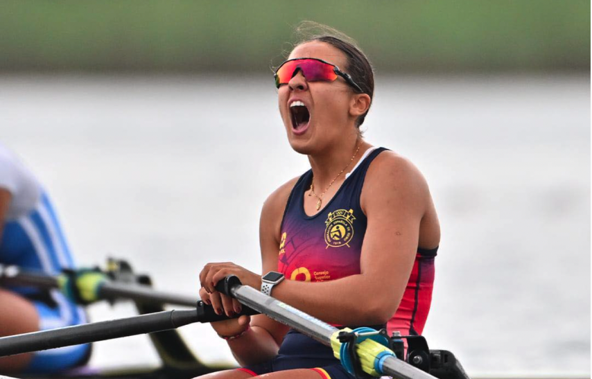 La linense Esther Fuerte, subcampeona del mundo sub-19 con la selección española de remo