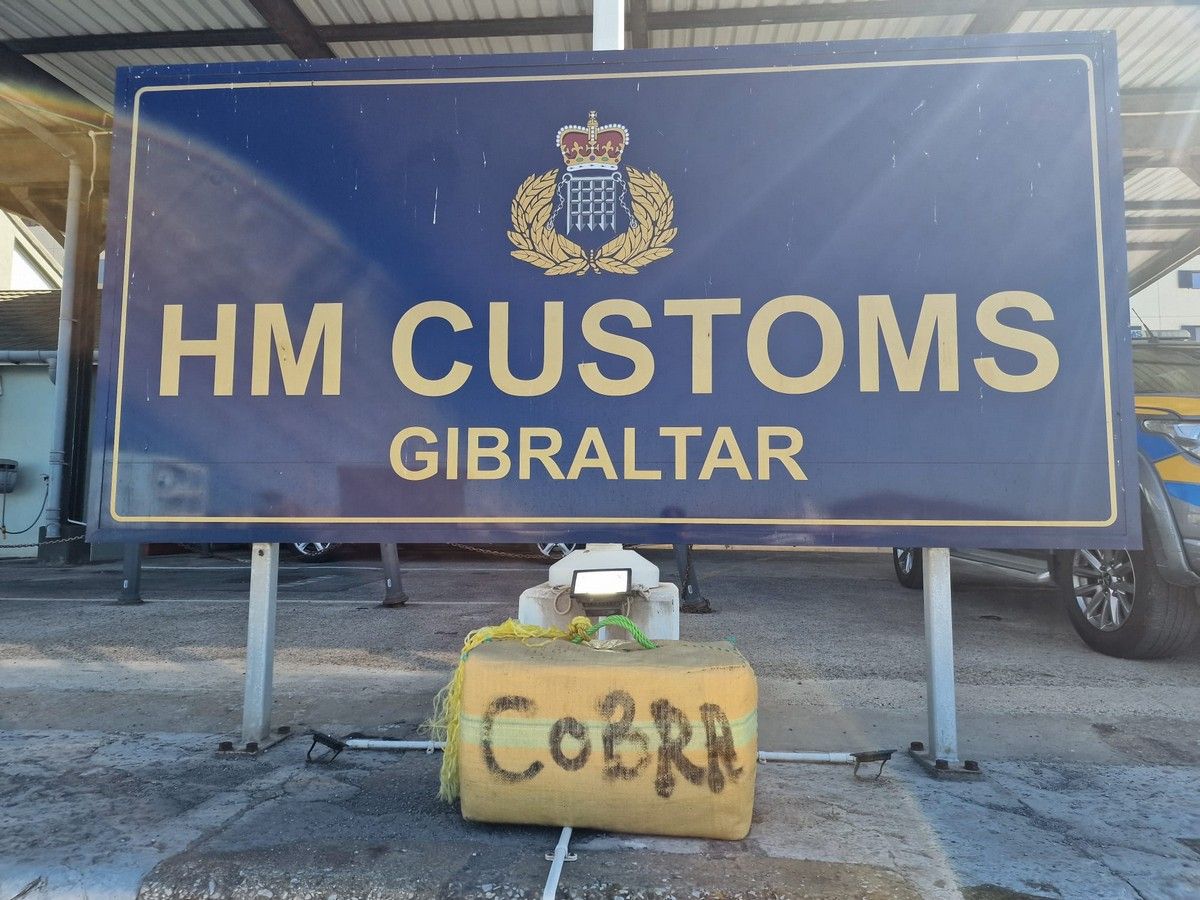 Imagen de la droga incautada en la aduana de Gibraltar