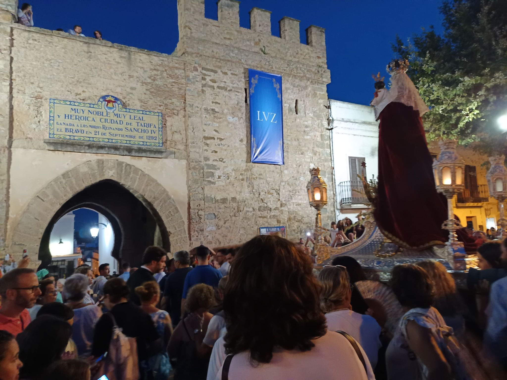 La Virgen de la Luz, ya en Tarifa. Foto: Ayuntamiento de Tarifa. 