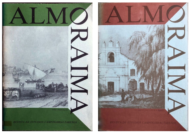 Lámina 7. Portadas de Almoraima números 1 y 2, de 1989