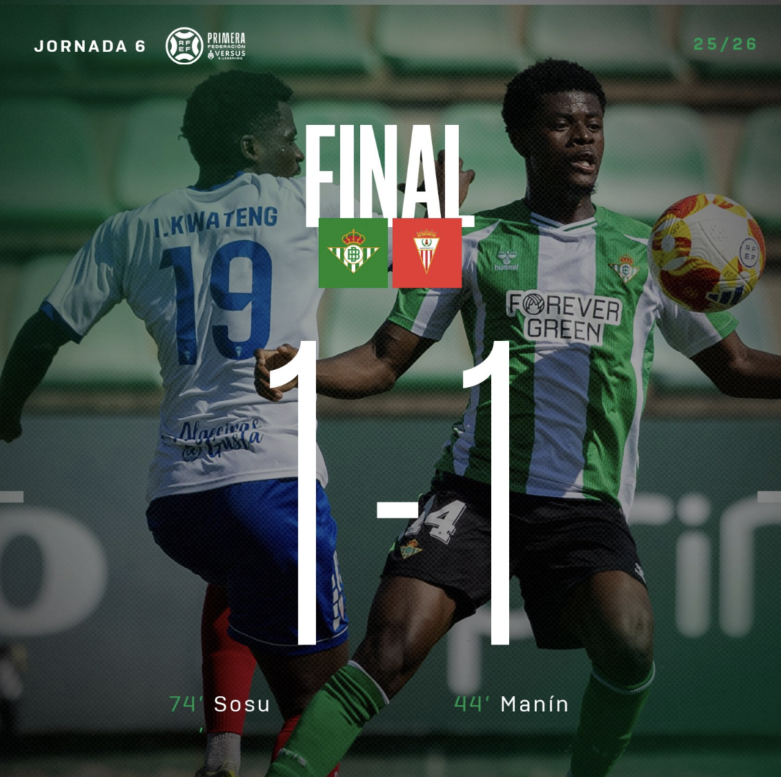 (1-1) El Algeciras logra un meritorio empate en Sevilla pese a jugar con uno menos desde el 52'. 