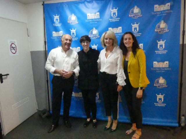 Landaluce,  Pintor y Rodríguez con la directora Irene Delgado-Jiménez.