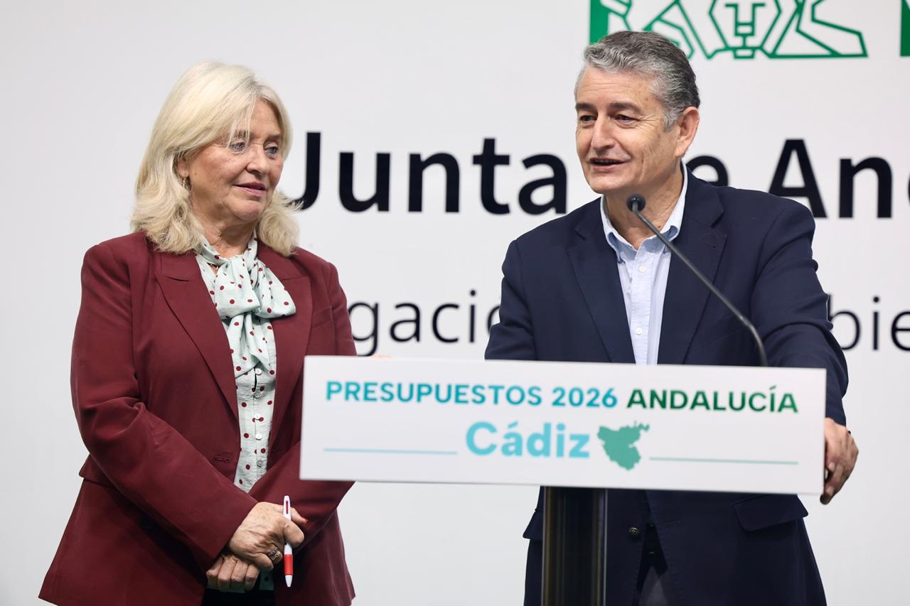 Presupuesto Cádiz 2026. Antonio Sanz junto a Mercedes Colombo.