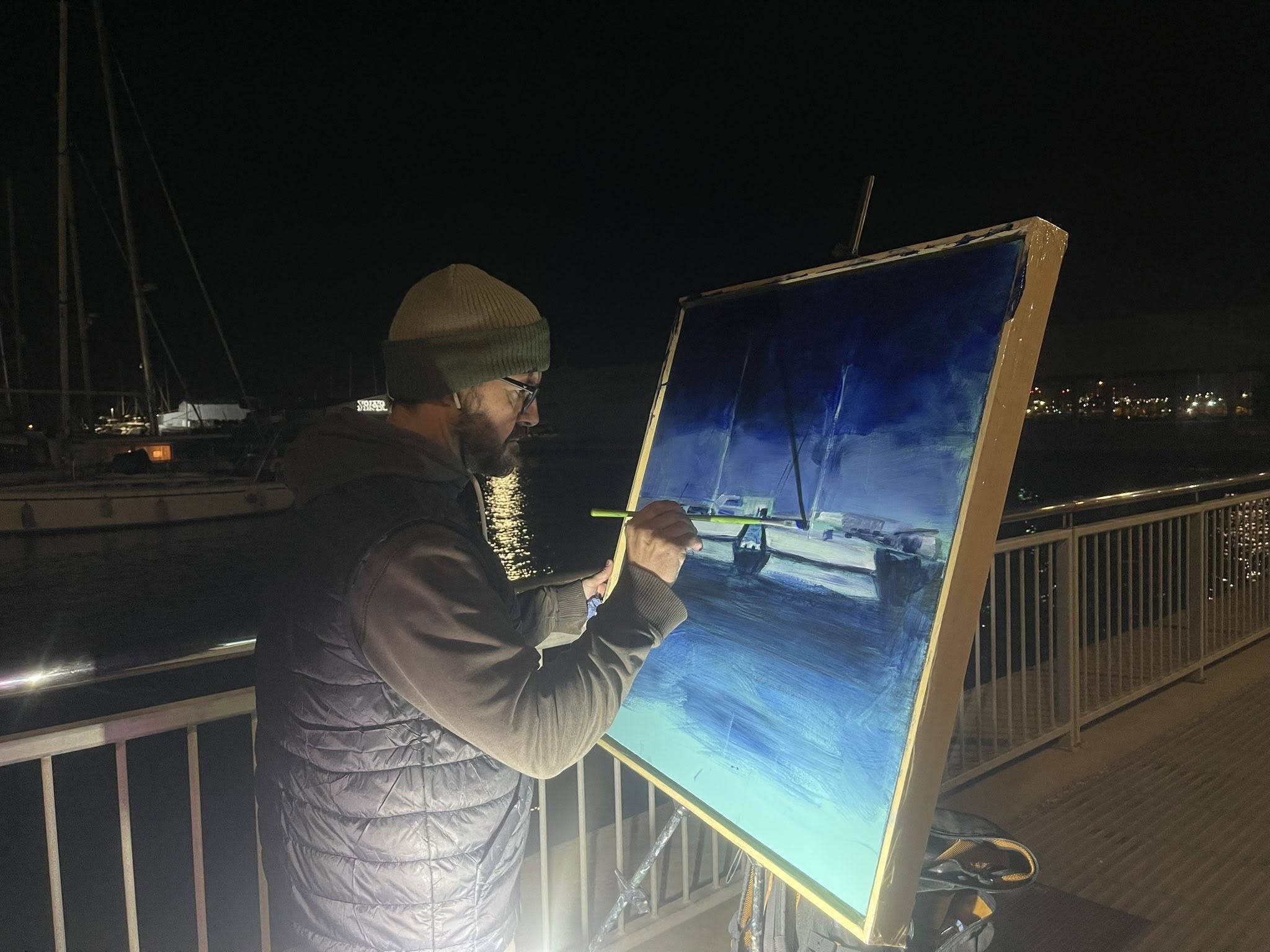 La Línea inspira: estos son los premiados del concurso de pintura rápida nocturna. Foto de uno de los participantes. 8Directo.