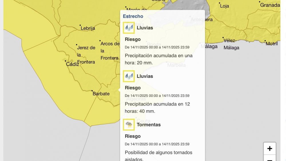 Captura de pantalla de la Aemet. 