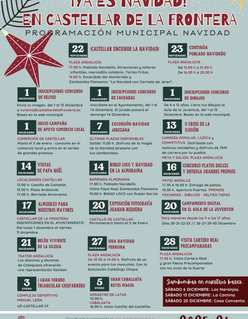 Programación completa de la Navidad de 2025 en Castellar. 