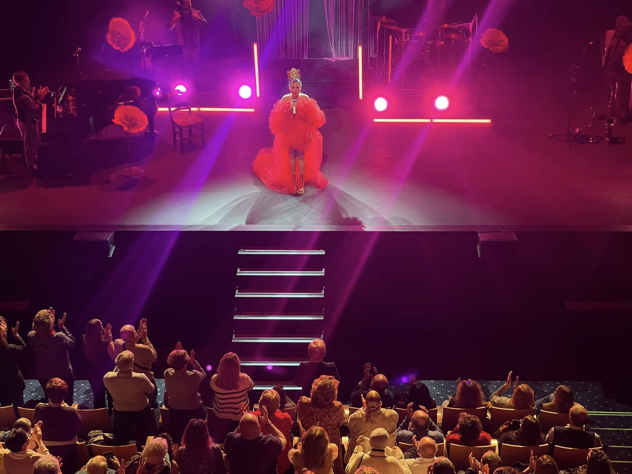 Entre gafas de La Martirio y bata de cola: la gran noche de Laura Gallego en La Línea. Imagen del concierto. S.F./ 8Directo