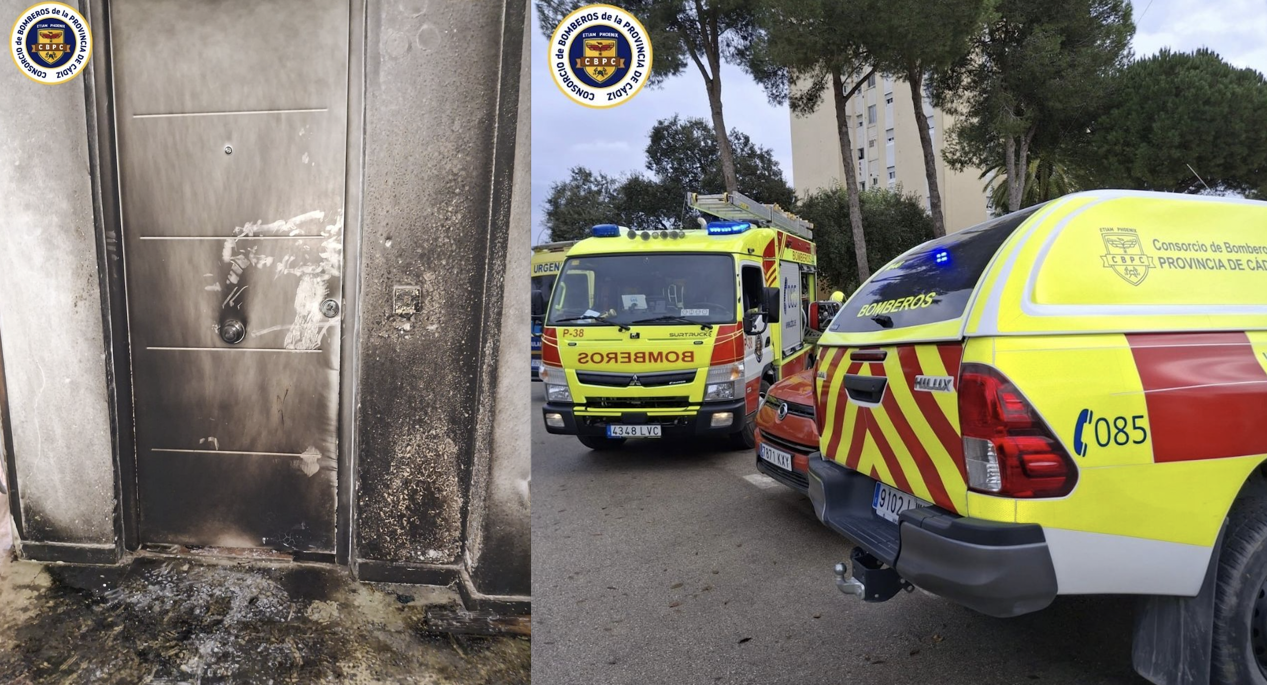 Un incendio en un piso de Miraflores obliga a movilizar a Bomberos de Los Barrios y Algeciras