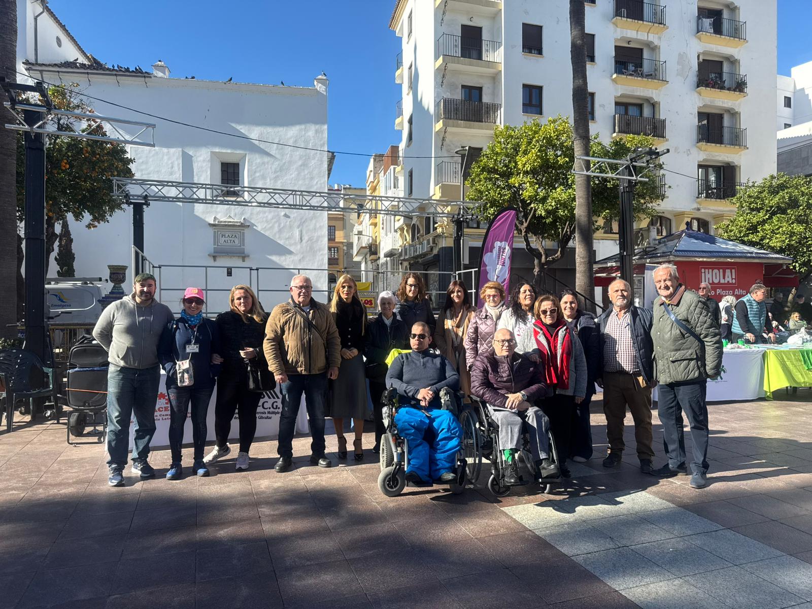 Un momento del acto en la Plaza Alta. En Algeciras, 3 de diciembre de 2025. Un momento del acto en la Plaza Alta. En Algeciras, 3 de diciembre de 2025.