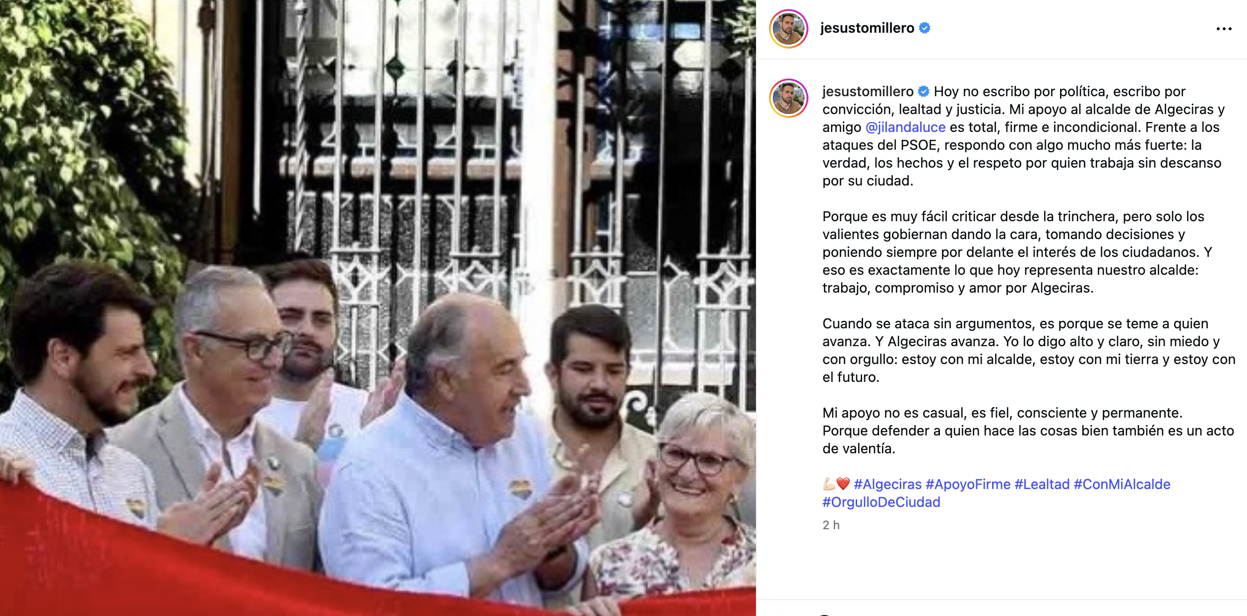 El presidente de Roja Directa LGTBI+ muestra su apoyo "fiel e incondicional" a Landaluce. 