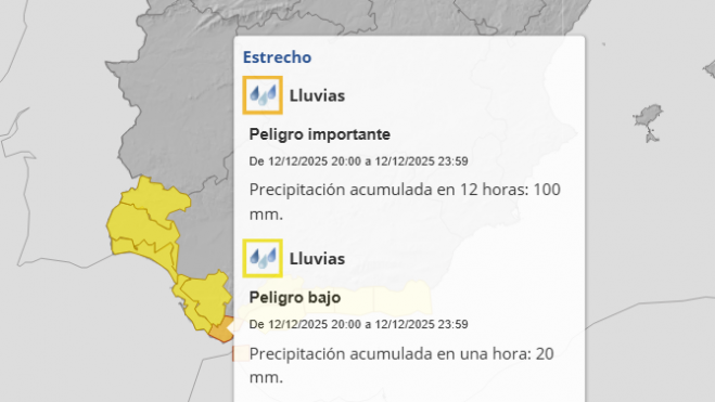 Alerta naranja por lluvias en el Campo de Gibraltar. Alerta naranja por lluvias en el Campo de Gibraltar.