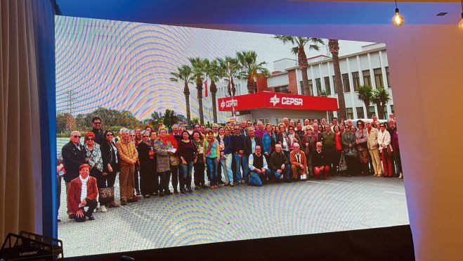 Una antigua imagen proyectada en la celebración. | F.M. Una antigua imagen proyectada en la celebración. | F.M.