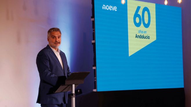 Rosendo Rivero, durante la celebración con motivo de los 60 años de Moeve en Andalucía. | Moeve. Rosendo Rivero, durante la celebración con motivo de los 60 años de Moeve en Andalucía. | Moeve.