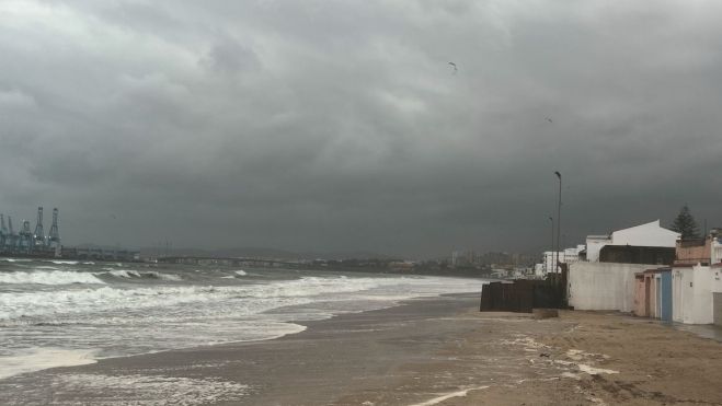 El Rinconcillo, durante la borrasca. 