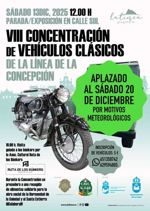 El centro de La Línea se llena de historia sobre ruedas con la VIII Concentración de Automóviles de Época