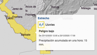 Alerta amarilla por lluvias en la comarca.