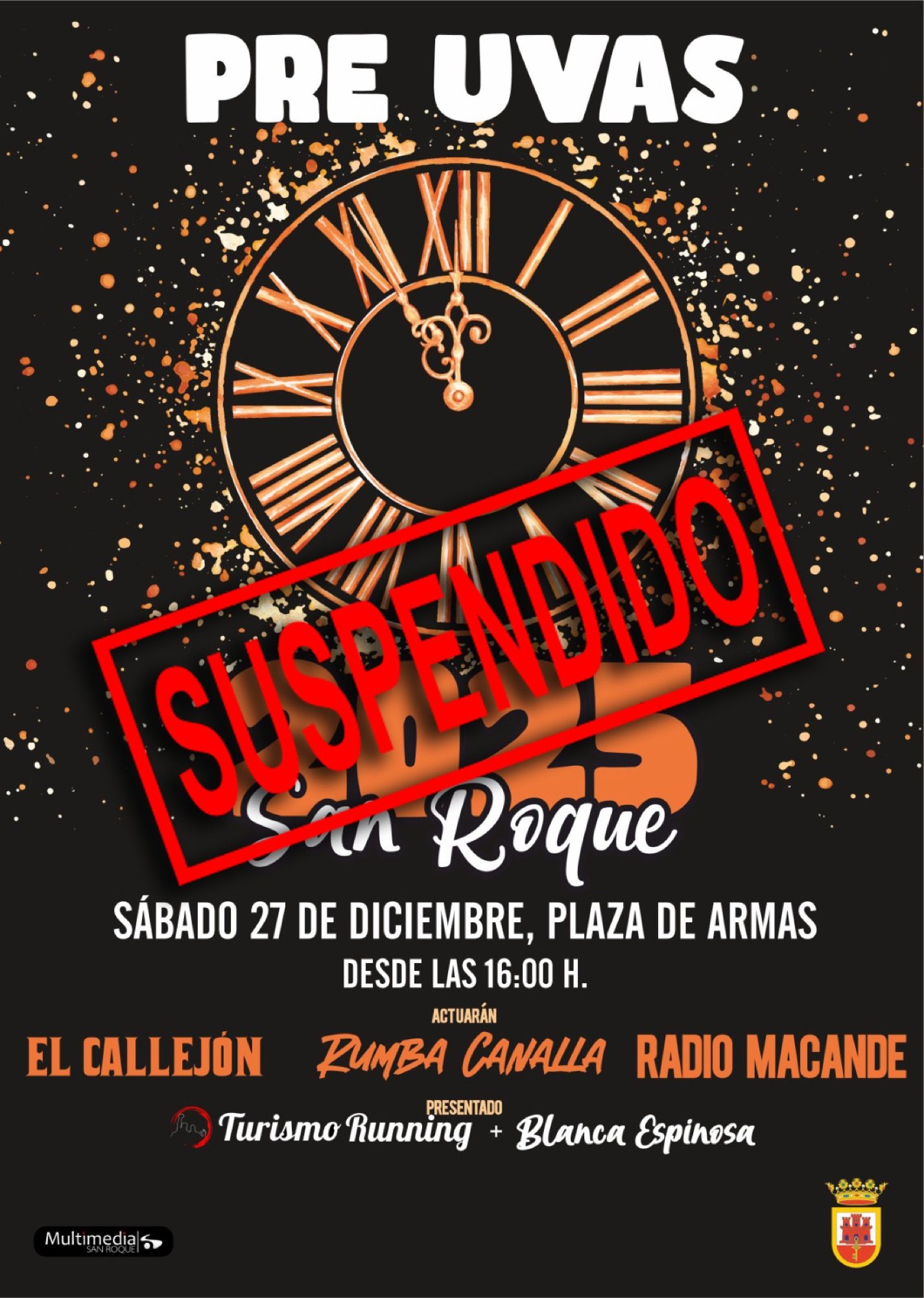 San Roque suspende las pre uvas y campanadas infantiles por la lluvia 