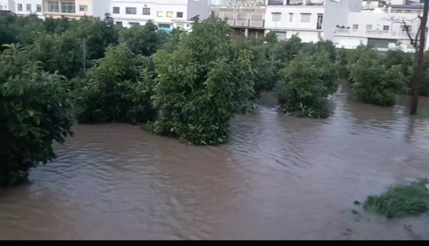 Inundaciones en San Martín del Tesorillo. Foto: Facebook del PSOE de Tesorillo.
