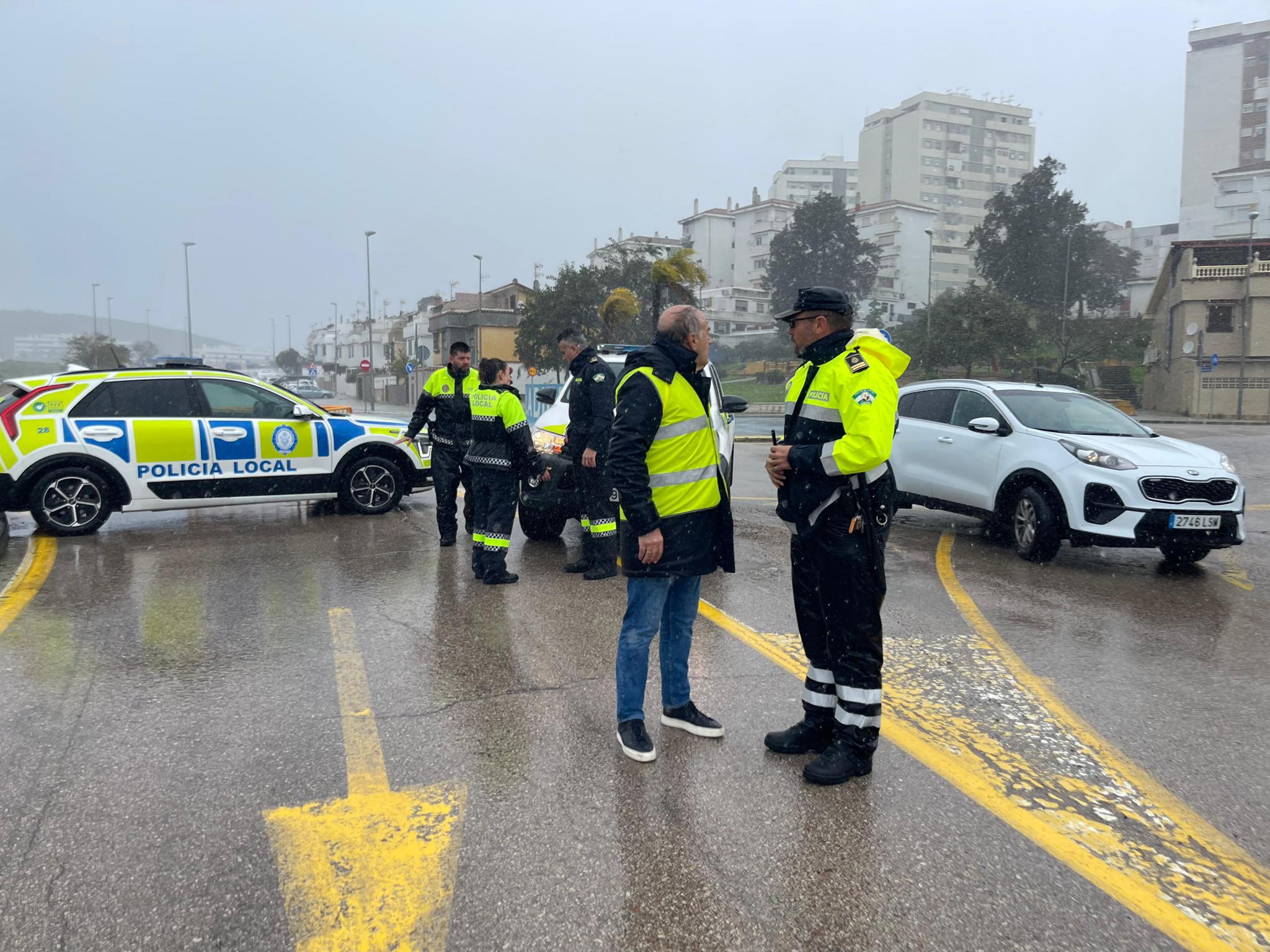 La Policía Local de Algeciras atiende unas 150 actuaciones durante el paso de la borrasca 'Kristin'