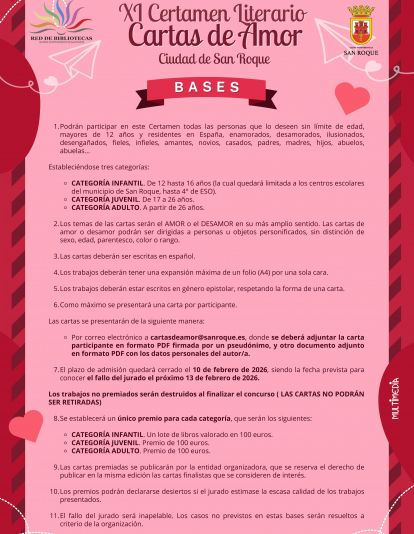 XI Certamen Literario Cartas de Amor bases