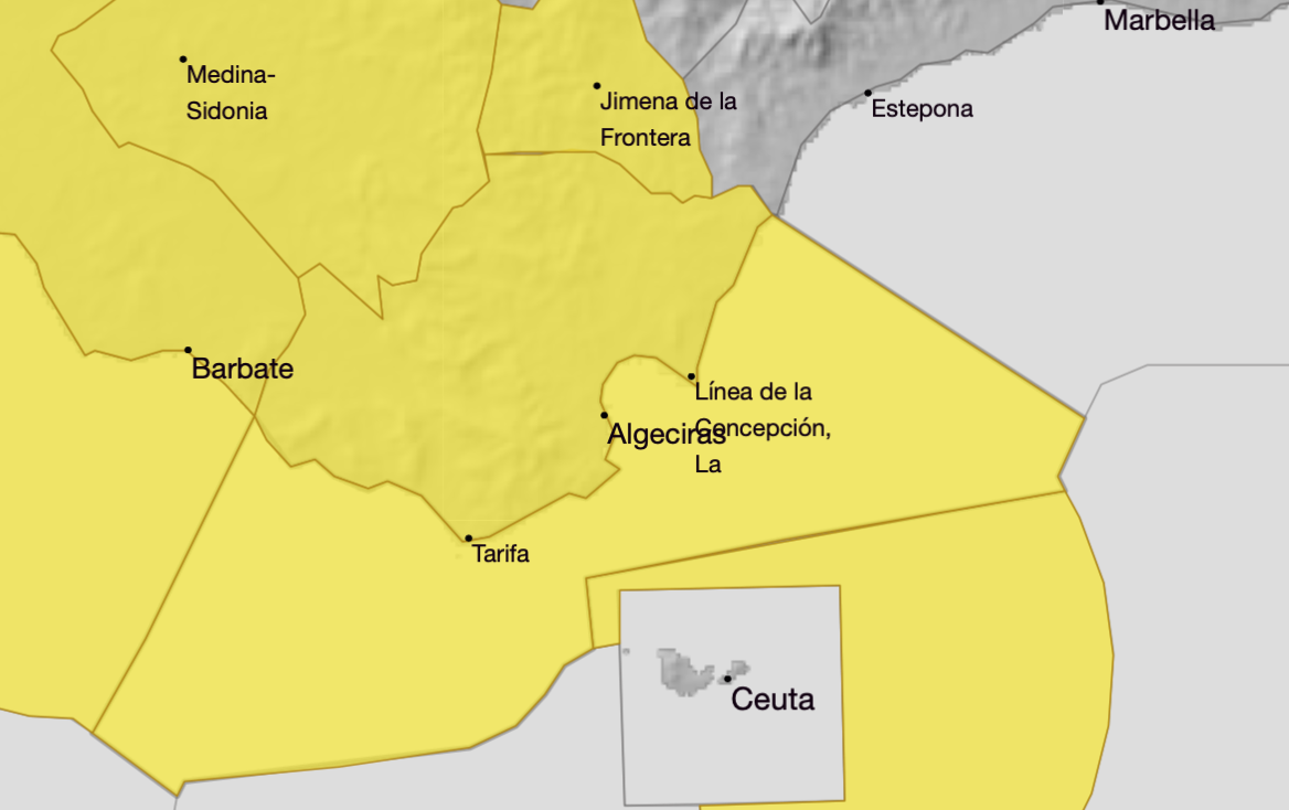 Captura de la AEMET para mañana 2 de febrero en el Campo de Gibraltar Captura de la AEMET para mañana 2 de febrero en el Campo de Gibraltar